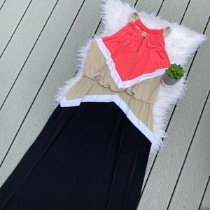 London Style chevron printed maxi dress